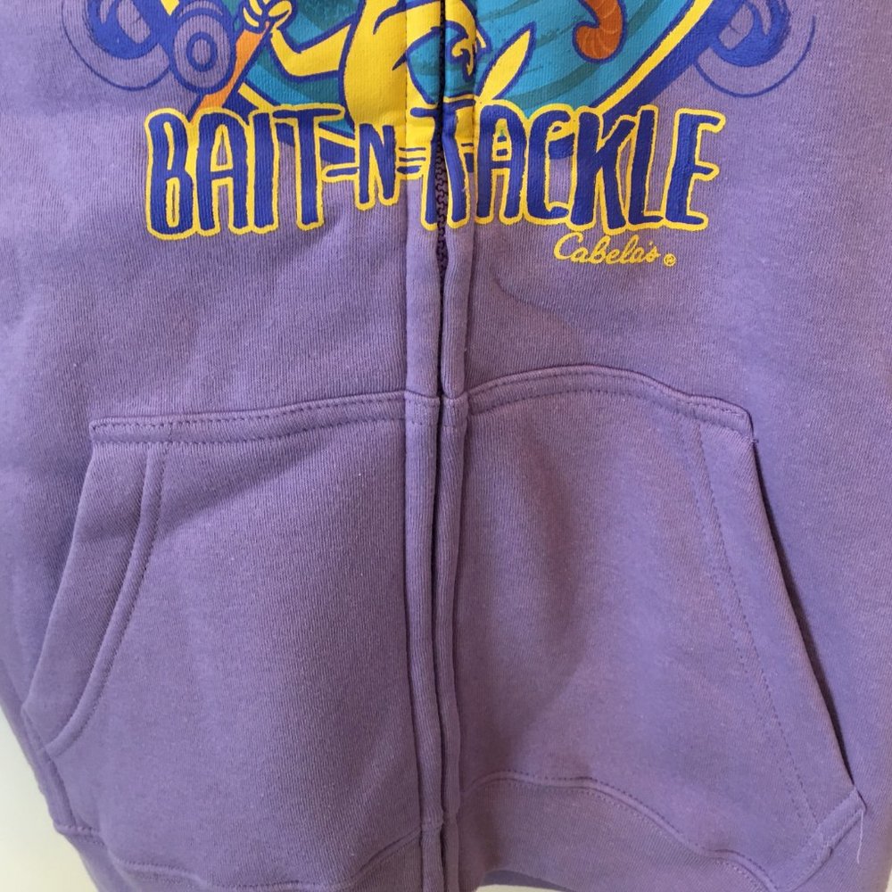 Cabela's Girls Hoodie Tweety Bird Bait & Tackle Warner Bros Purple MSRP $34.99 - Picture 4 of 8
